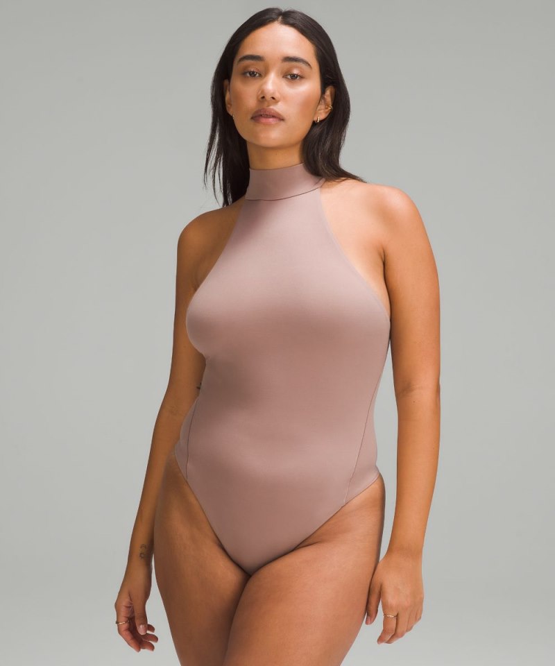 Lululemon Wundermost Ultra-Soft Nulu Mockneck Sleeveless Bodysuit Twilight Rose Online Outlet Sale