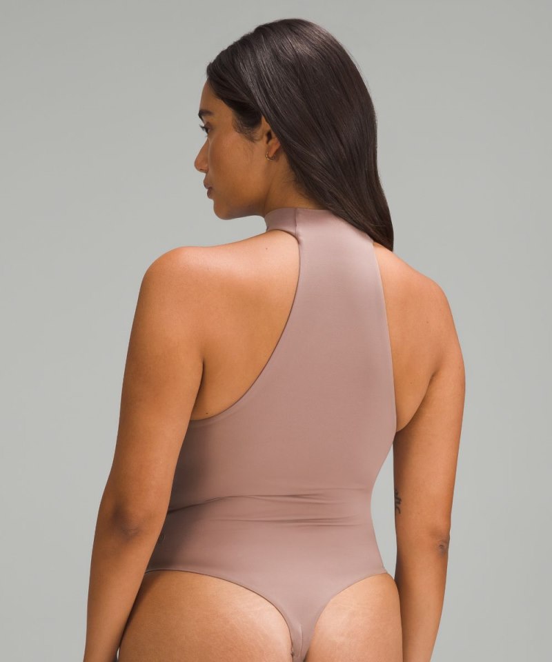Lululemon Wundermost Ultra-Soft Nulu Mockneck Sleeveless Bodysuit Twilight Rose Online Outlet Sale