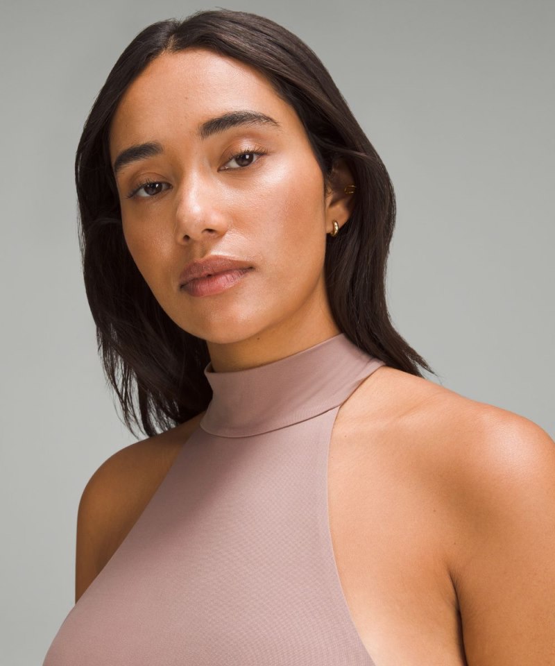 Lululemon Wundermost Ultra-Soft Nulu Mockneck Sleeveless Bodysuit Twilight Rose Online Outlet Sale