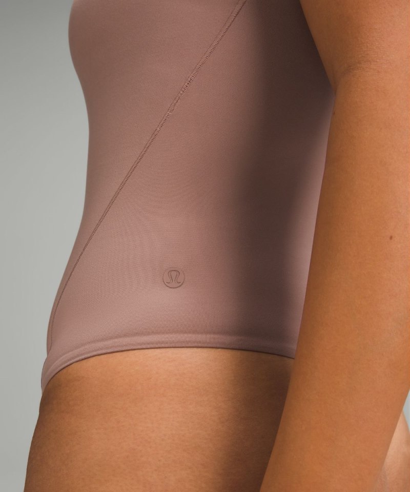 Lululemon Wundermost Ultra-Soft Nulu Mockneck Sleeveless Bodysuit Twilight Rose Online Outlet Sale