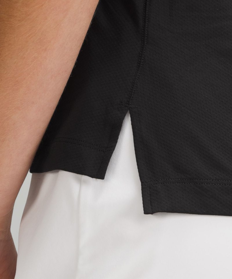 Lululemon Quick Dry Short-Sleeve Polo Shirt *Straight Hem Black Online Outlet Sale