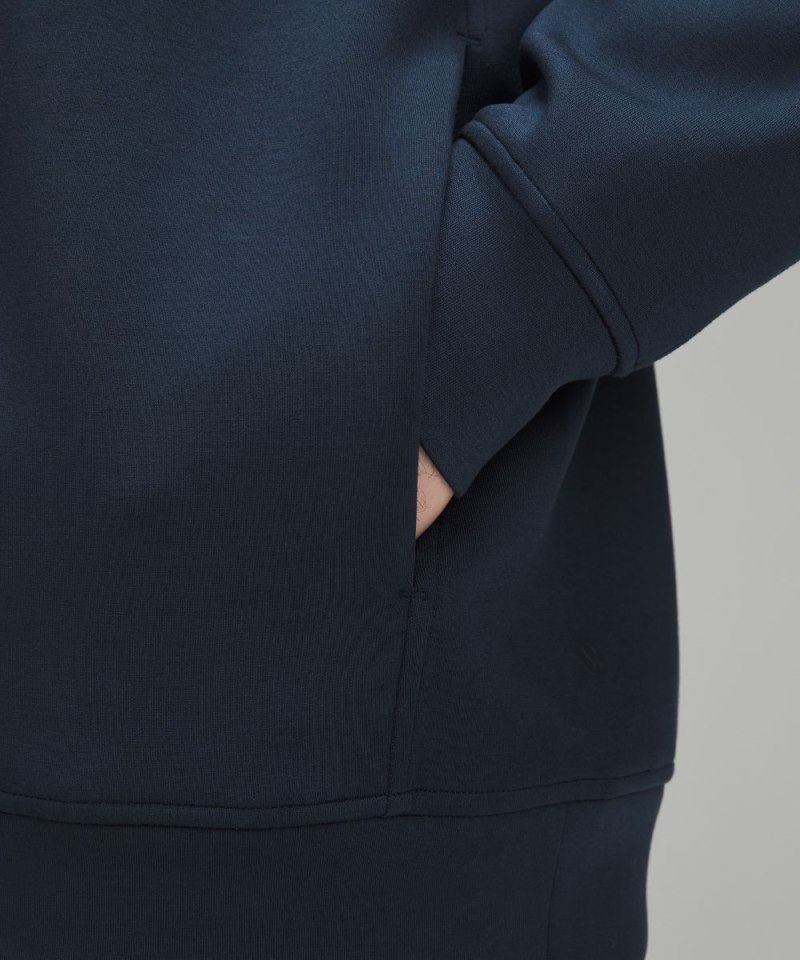Lululemon Smooth Spacer Classic-Fit Pullover Hoodie True Navy Online Outlet Sale