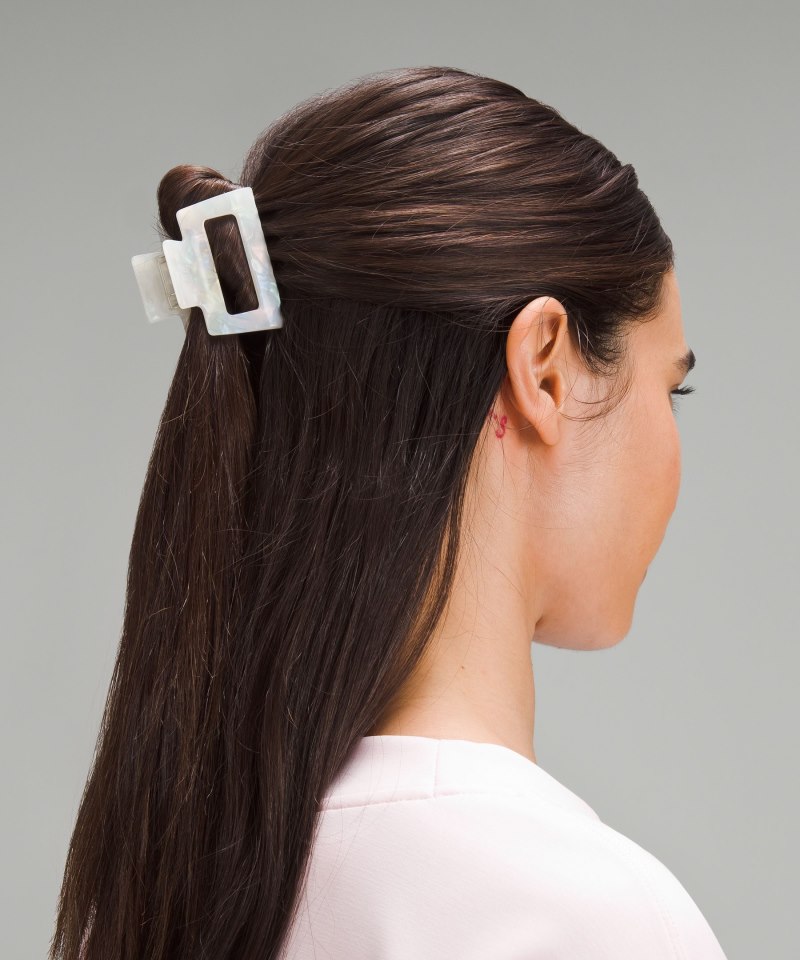 Lululemon Extra Large + Medium Claw Hair Clips *2 Pack Canyon / Dew Pink / White Opal / Silverstone Online Outlet Sale