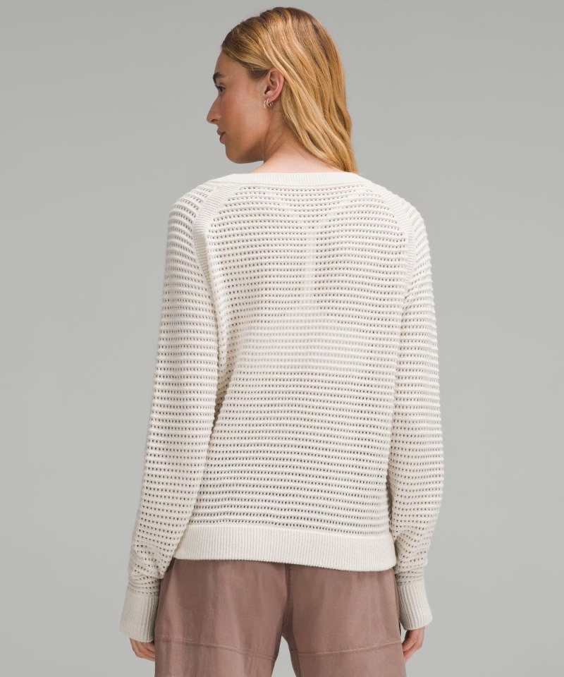 Lululemon Pointelle-Knit Cotton Sweater White Opal Online Outlet Sale