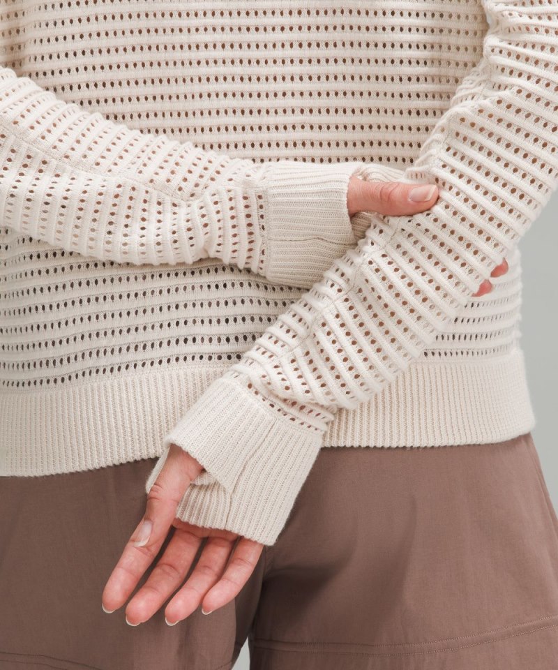 Lululemon Pointelle-Knit Cotton Sweater White Opal Online Outlet Sale
