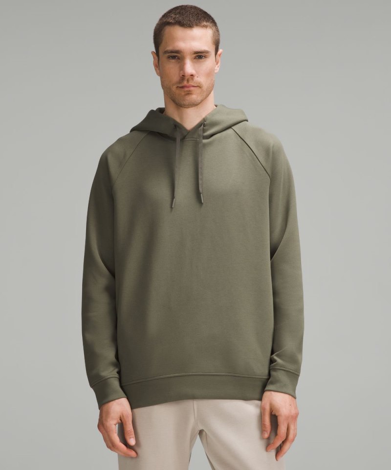 Lululemon Smooth Spacer Classic-Fit Pullover Hoodie Army Green Online Outlet Sale