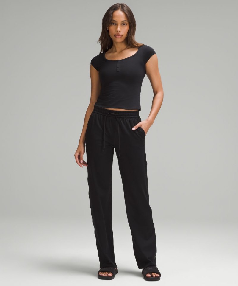 Lululemon Soft Jersey Straight-Leg Mid-Rise Pant *Regular Black Online Outlet Sale