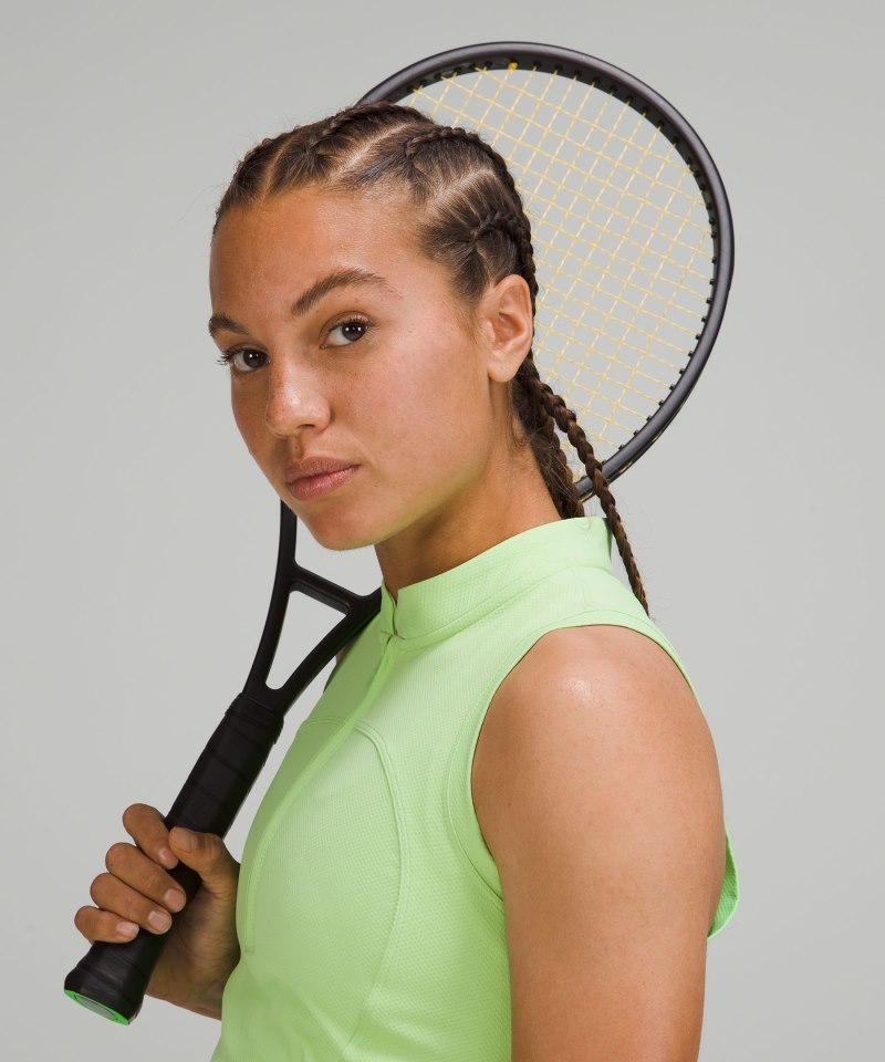 Lululemon Front-Zip Mockneck Tennis Tank Top Scream Green Light Online Outlet Sale