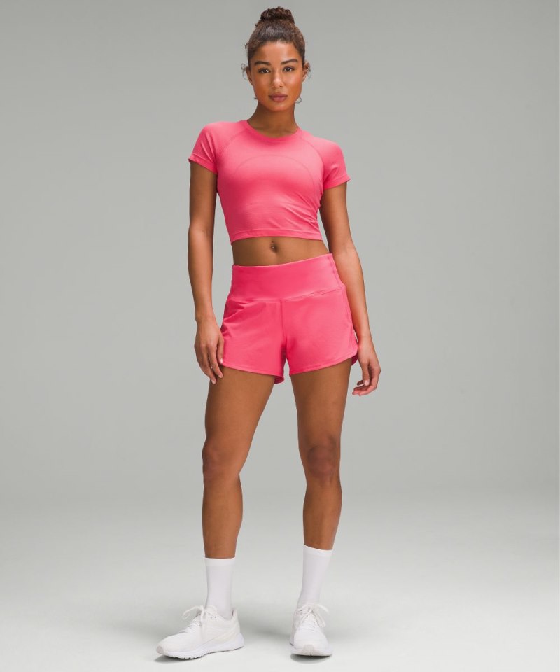 Lululemon Speed Up High-Rise Lined Short 4" Glaze Pink Online Outlet Sale