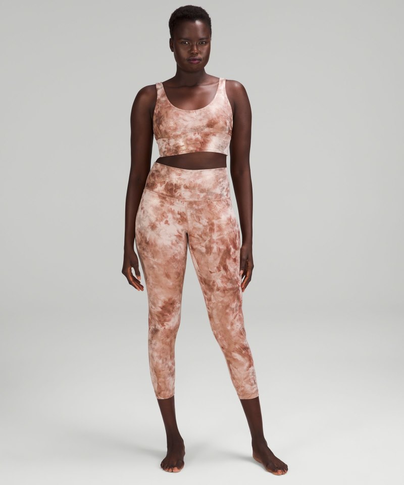 Lululemon lululemon Align™ Bra Shine *Light Support, A / B Cup Diamond Dye Misty Shell Cacao Diffuse Dot Foil / Cacao Online Outlet Sale