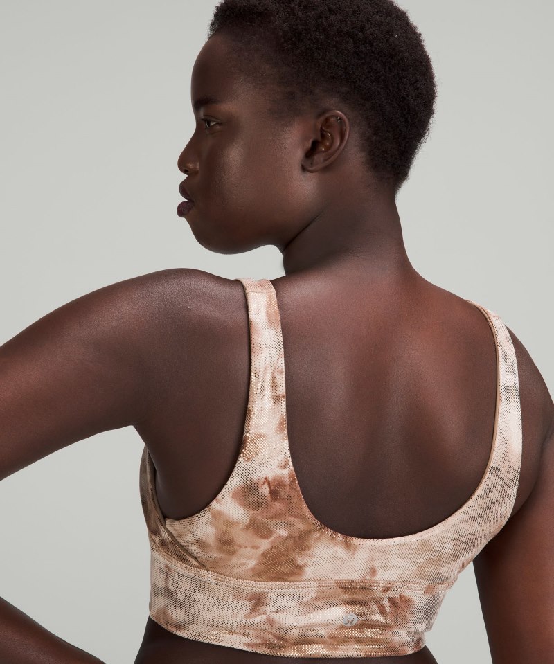 Lululemon lululemon Align™ Bra Shine *Light Support, A / B Cup Diamond Dye Misty Shell Cacao Diffuse Dot Foil / Cacao Online Outlet Sale