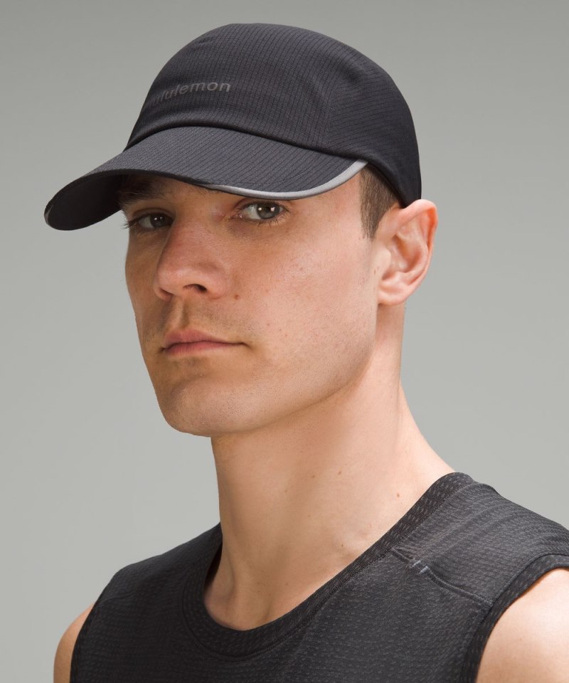 Lululemon Fast and Free Running Hat *WovenAir Wordmark Black Online Outlet Sale