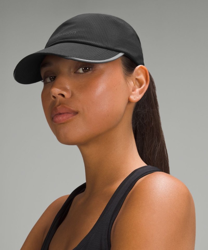 Lululemon Fast and Free Running Hat *WovenAir Wordmark Black Online Outlet Sale