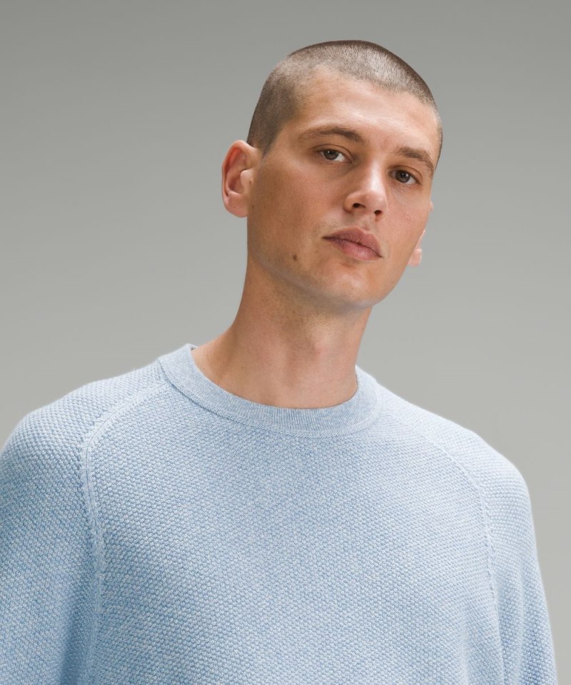 Lululemon Textured Knit Crewneck Sweater Heathered Windmill Online Outlet Sale