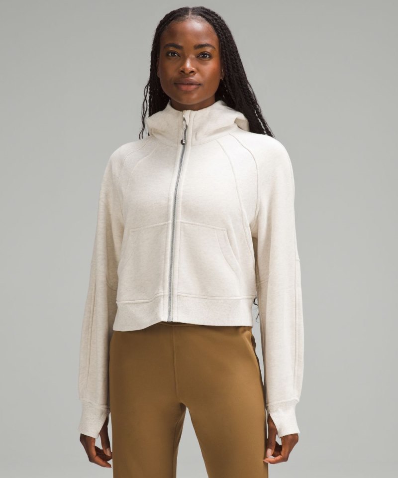 Lululemon Scuba Oversized Full-Zip Hoodie Heathered Bone Online Outlet Sale