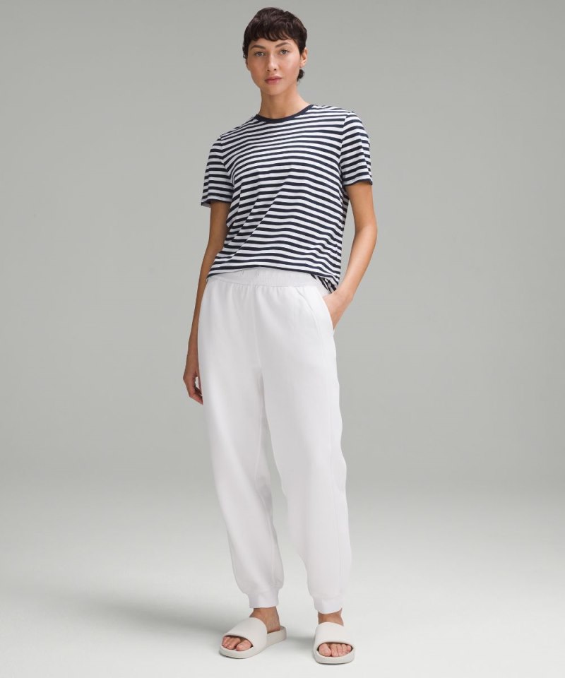 Lululemon Love Curved-Hem Crewneck T-Shirt True Stripe True Navy White Online Outlet Sale