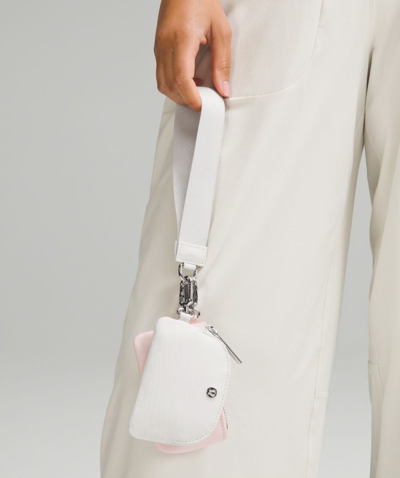 Lululemon Dual Pouch Wristlet White Opal / Flush Pink Online Outlet Sale