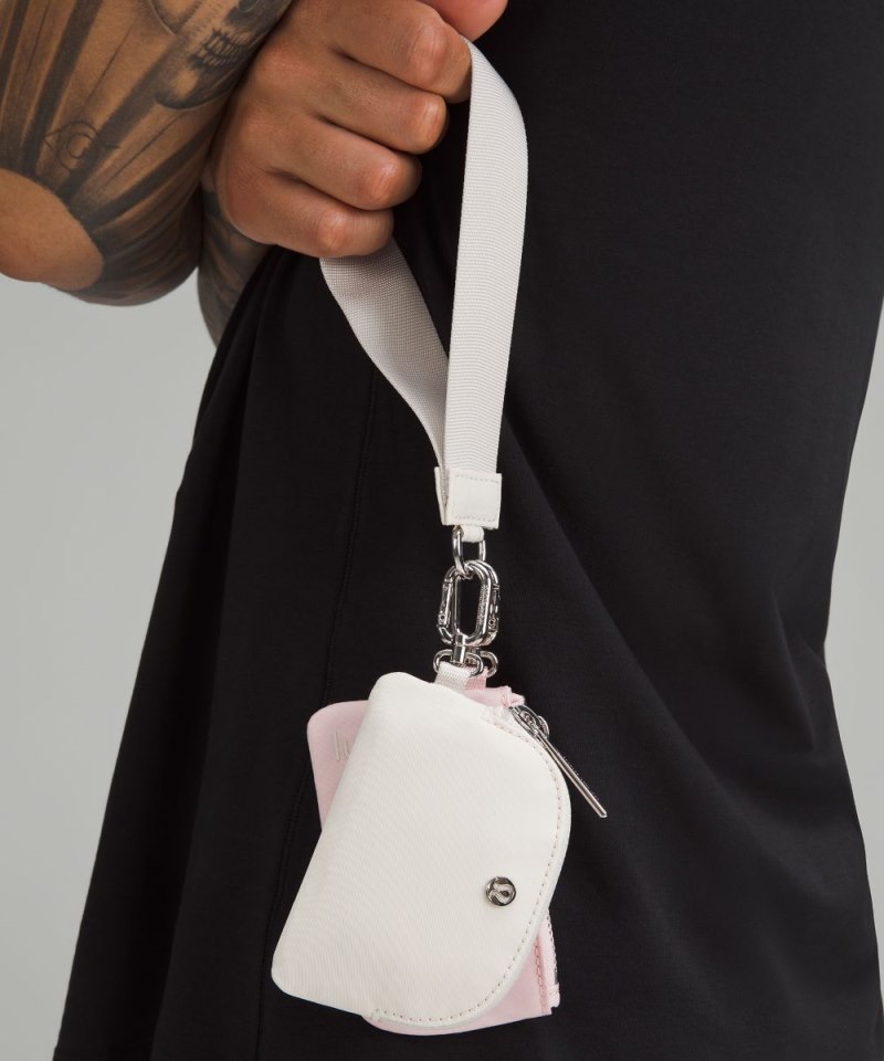 Lululemon Dual Pouch Wristlet White Opal / Flush Pink Online Outlet Sale