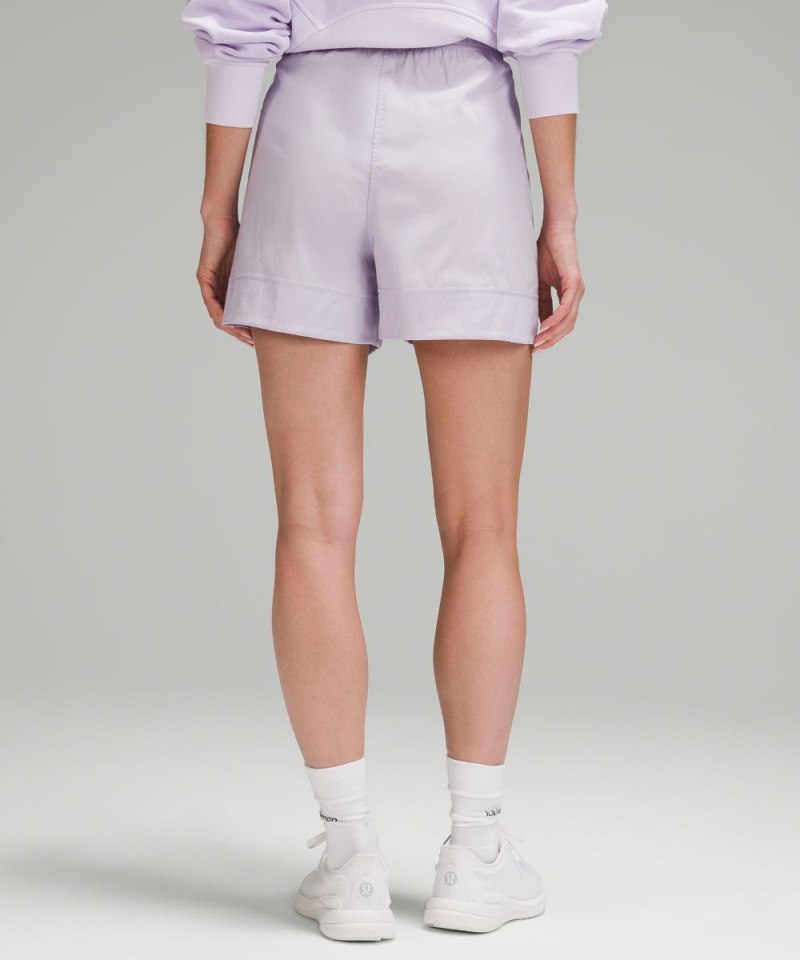 Lululemon Cotton-Blend Poplin High-Rise Short 4" Lilac Ether Online Outlet Sale