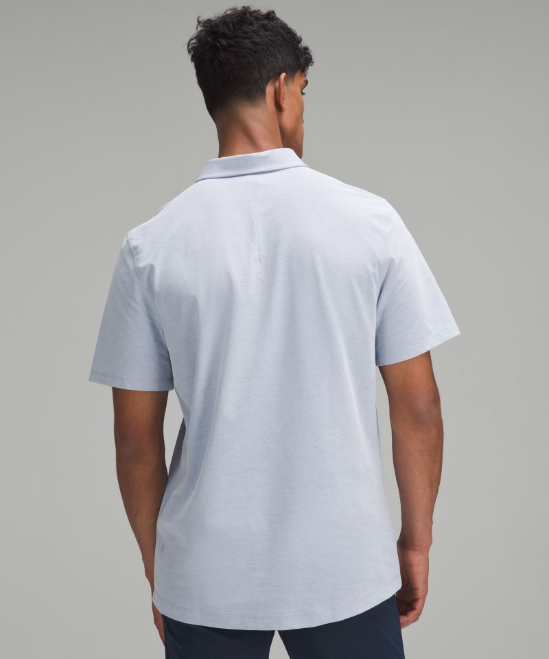 Lululemon Evolution Short-Sleeve Polo Shirt *Oxford Blue Linen / White Online Outlet Sale