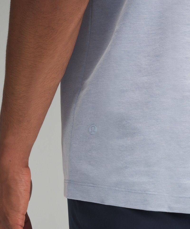 Lululemon Evolution Short-Sleeve Polo Shirt *Oxford Blue Linen / White Online Outlet Sale