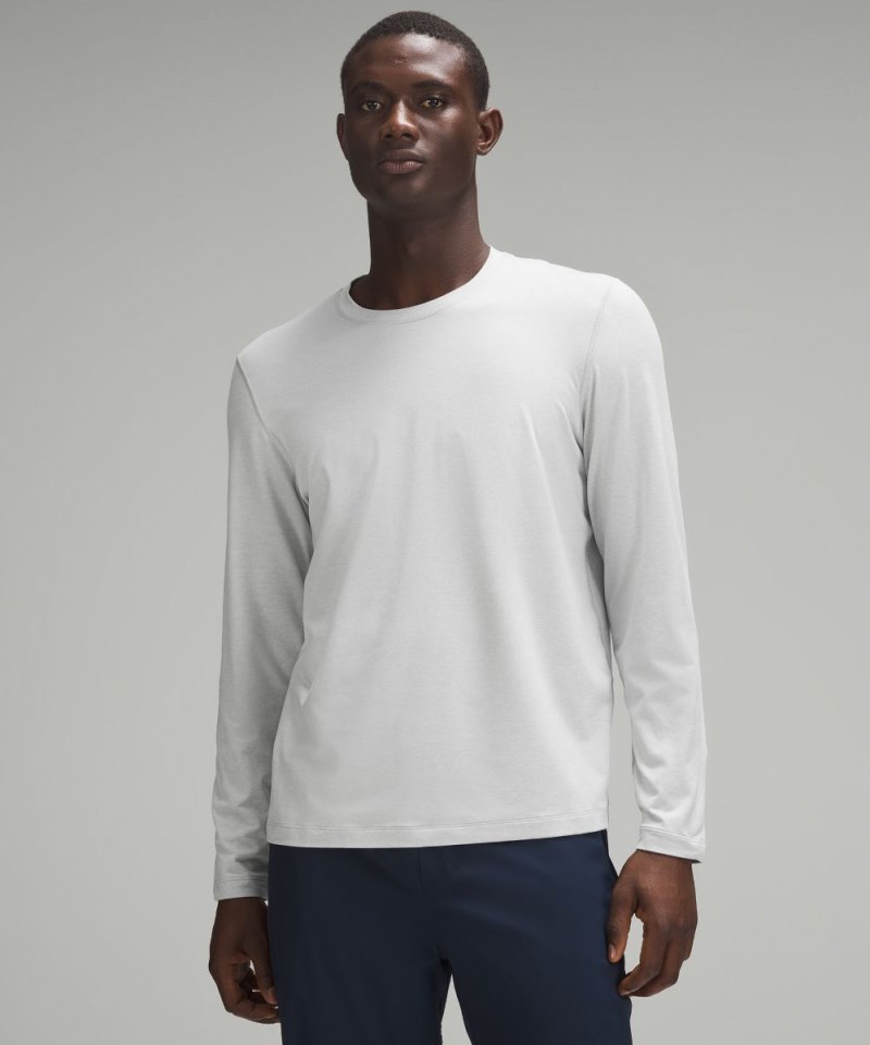 Lululemon Soft Jersey Long-Sleeve Shirt Heathered Vapor / Heathered Silver Drop Online Outlet Sale