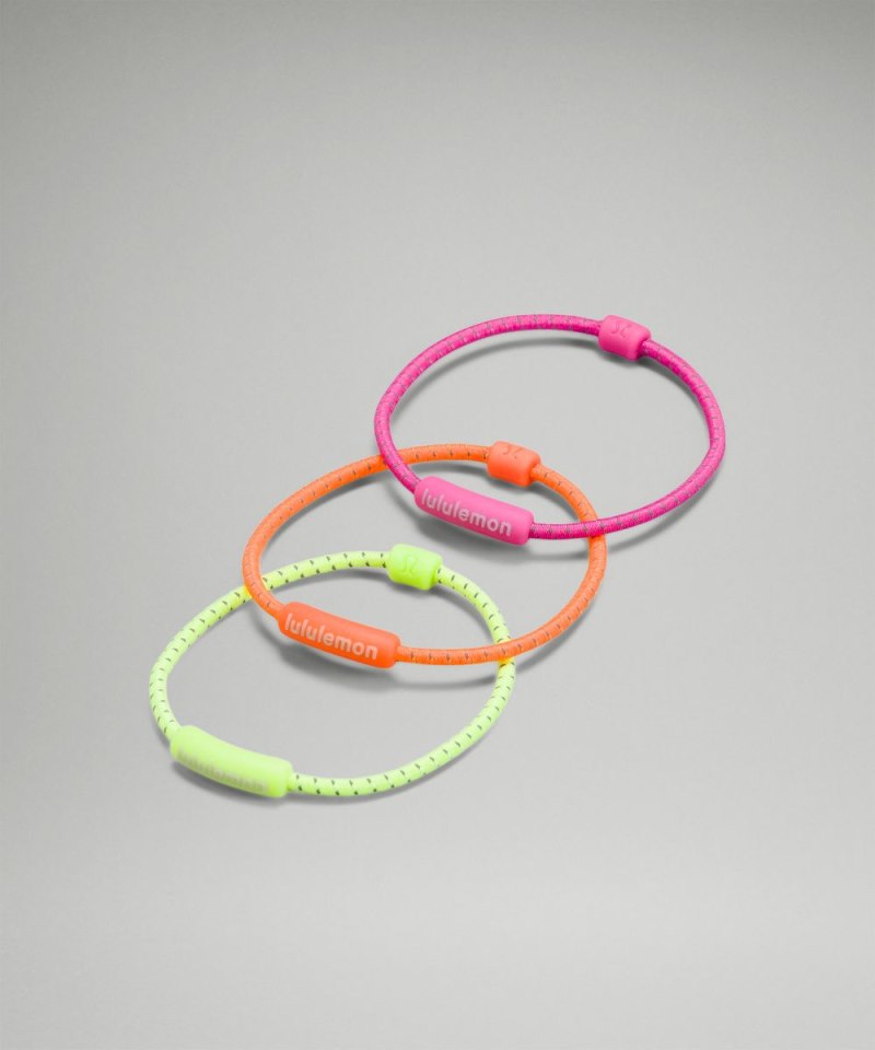 Lululemon Silicone Hair Ties *3 Pack Highlight Yellow / Highlight Orange / Sonic Pink Online Outlet Sale
