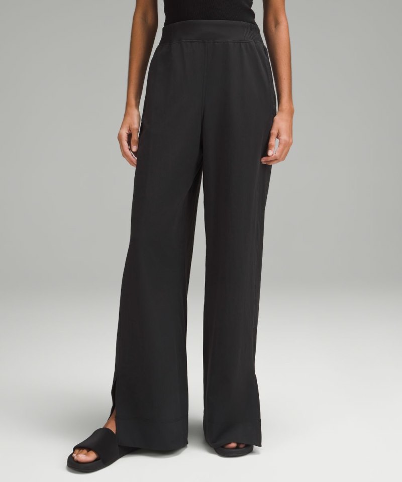 Lululemon Stretch Woven Wide-Leg High-Rise Pant Black Online Outlet Sale