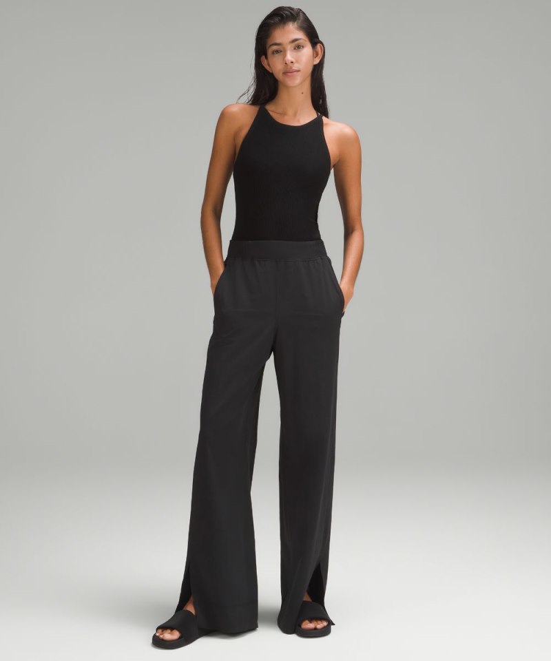 Lululemon Stretch Woven Wide-Leg High-Rise Pant Black Online Outlet Sale