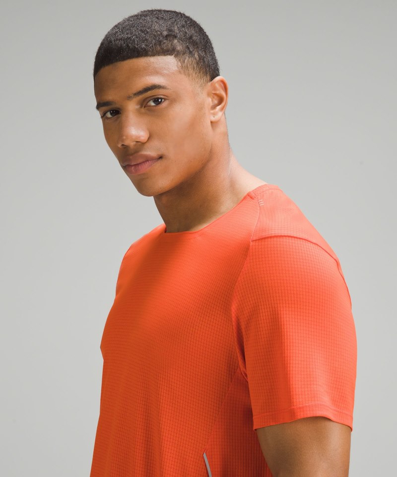 Lululemon Fast and Free Short-Sleeve Shirt Signal / Solar Orange Online Outlet Sale
