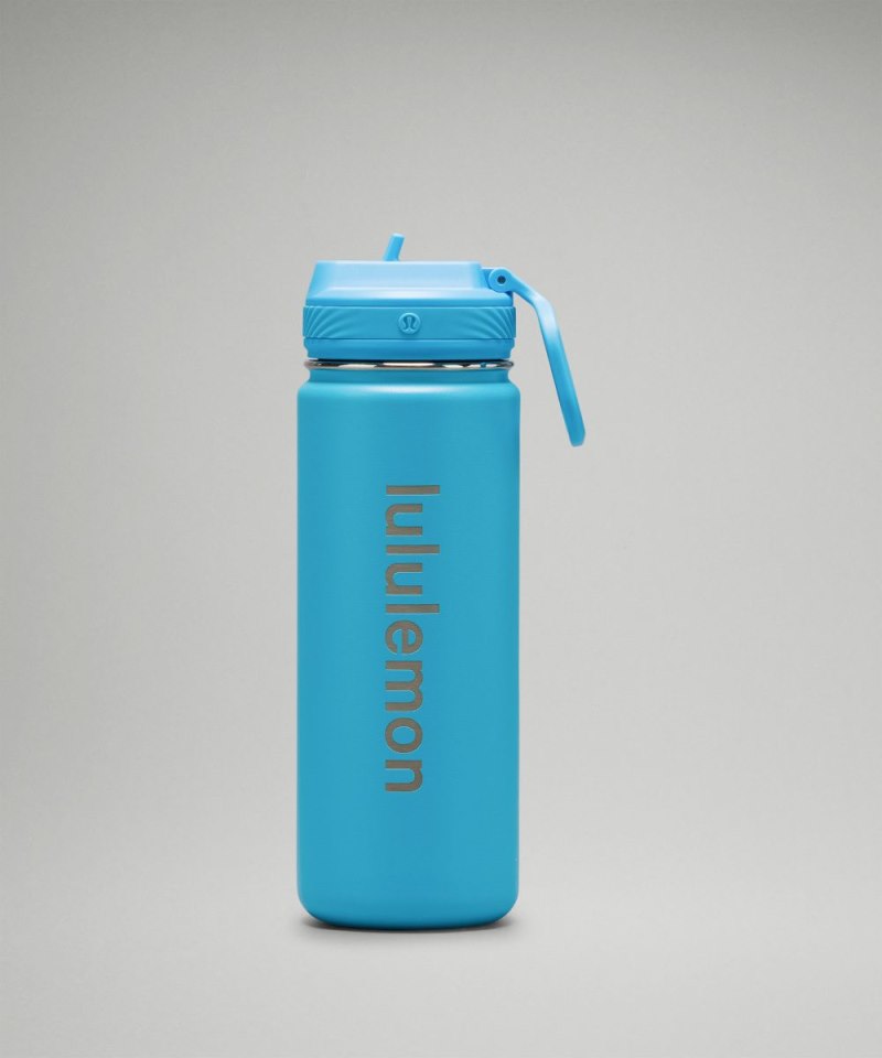 Lululemon Back to Life Sport Bottle 18oz *Straw Lid Kayak Blue Light Online Outlet Sale