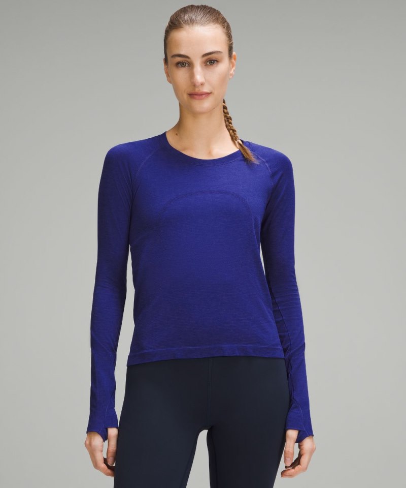 Lululemon Swiftly Tech Long-Sleeve Shirt 2.0 *Waist Length Larkspur / Larkspur Online Outlet Sale