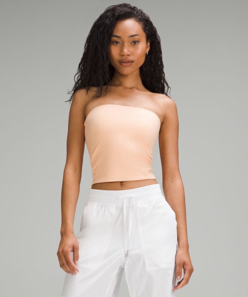 Lululemon Wundermost Ultra-Soft Nulu Tube Top Peach Bellini Online Outlet Sale
