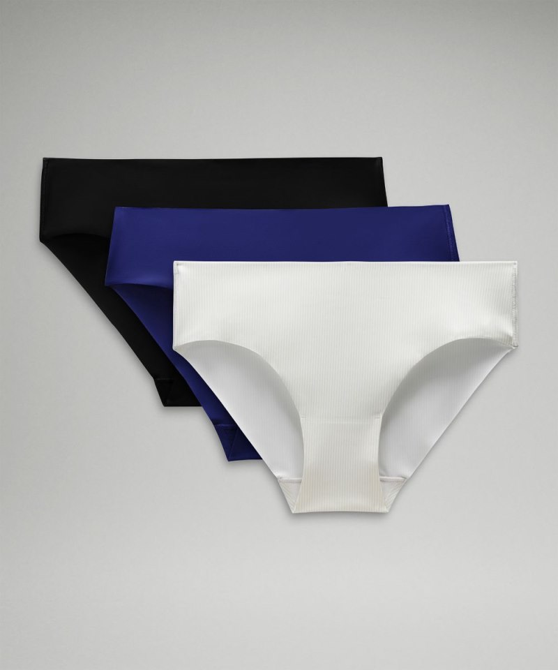 Lululemon InvisiWear Mid-Rise Bikini Underwear *3 Pack Jumie Stripe White Vapor / Larkspur / Black Online Outlet Sale