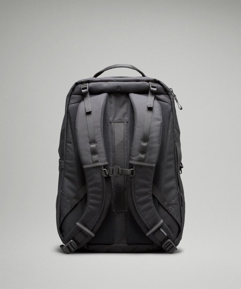Lululemon Triple-Zip Backpack 28L Black / Traverse Grey Online Outlet Sale