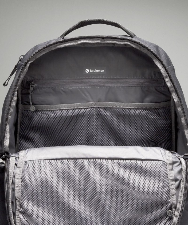 Lululemon Triple-Zip Backpack 28L Black / Traverse Grey Online Outlet Sale