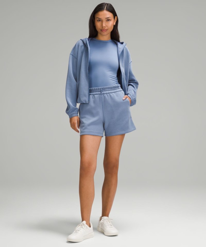 Lululemon Wundermost Ultra-Soft Nulu Hip-Length Crew Short-Sleeve Shirt Oasis Blue Online Outlet Sale