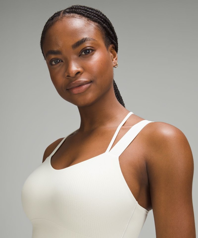 Lululemon Like a Cloud Longline Ribbed Bra *Light Support, D / DD Cups Bone Online Outlet Sale