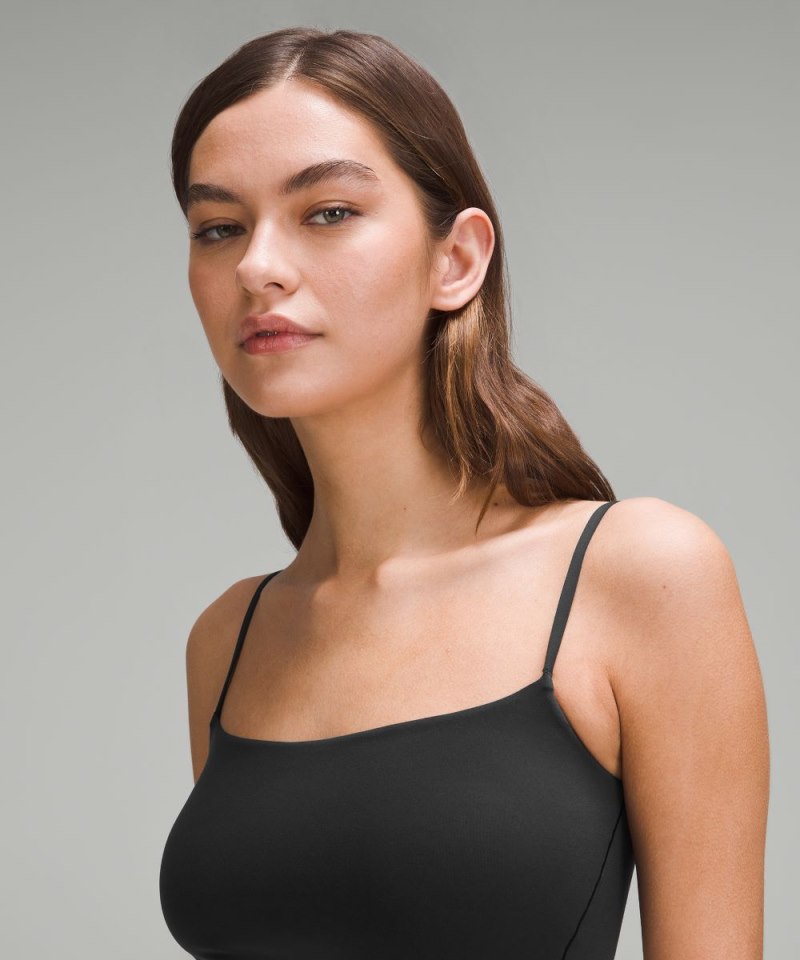 Lululemon Wundermost Ultra-Soft Nulu Spaghetti-Strap Cami Tank Top Black Online Outlet Sale