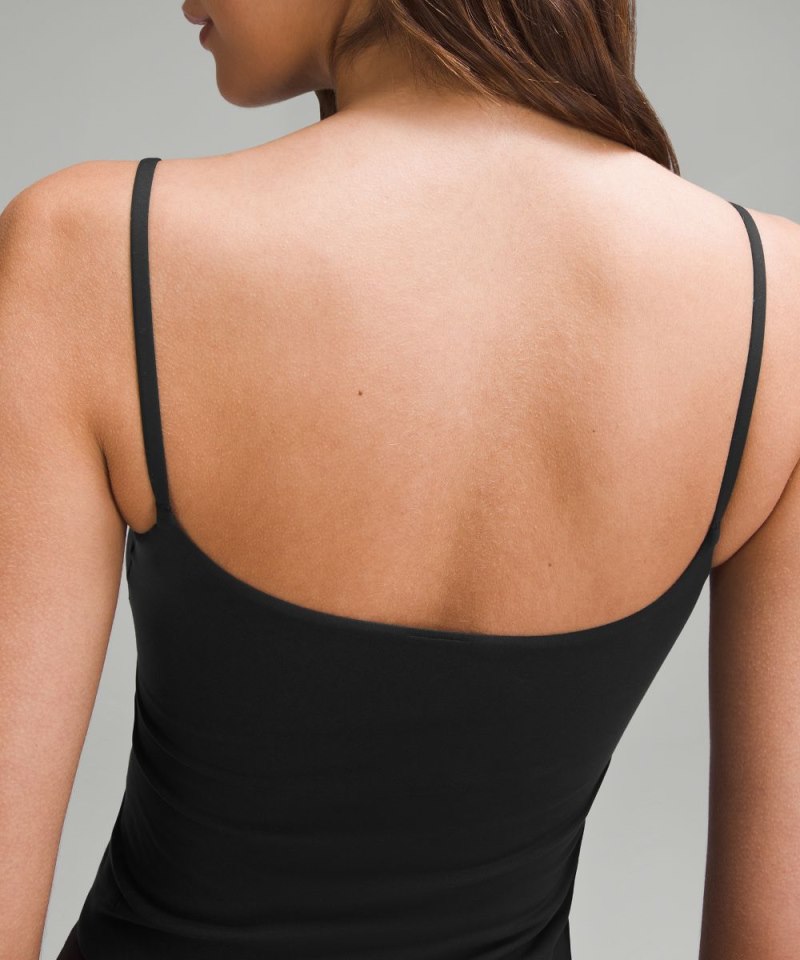 Lululemon Wundermost Ultra-Soft Nulu Spaghetti-Strap Cami Tank Top Black Online Outlet Sale