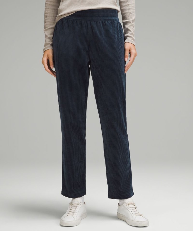Lululemon Scuba Mid-Rise Straight-Leg Pant 7 / 8 Length Velvet Cord True Navy Online Outlet Sale