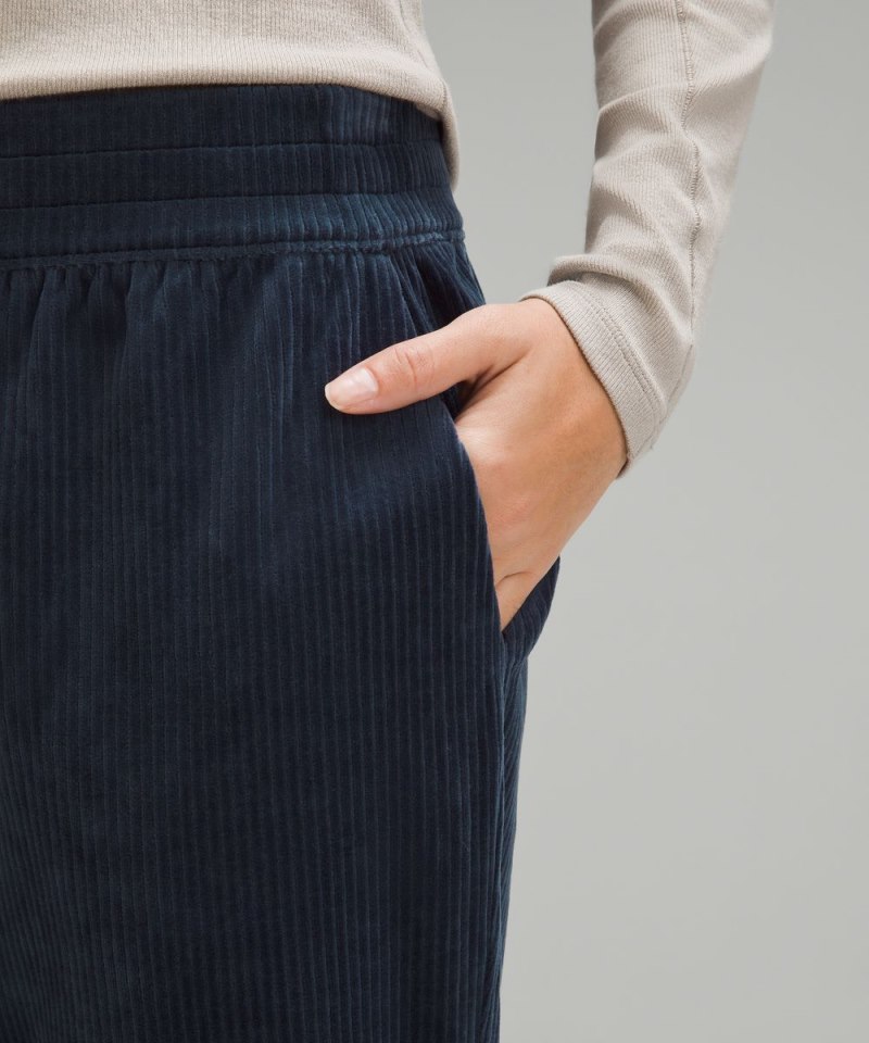 Lululemon Scuba Mid-Rise Straight-Leg Pant 7 / 8 Length Velvet Cord True Navy Online Outlet Sale