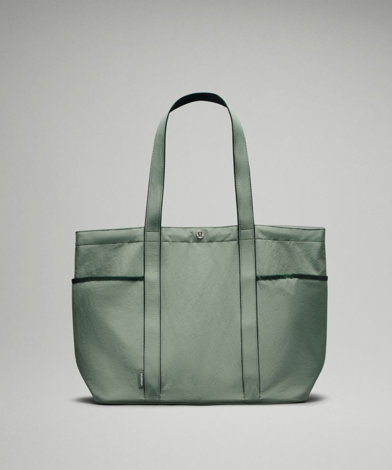 Lululemon Daily Multi-Pocket Tote Bag 20L Grey Eucalyptus / Legacy Green Online Outlet Sale