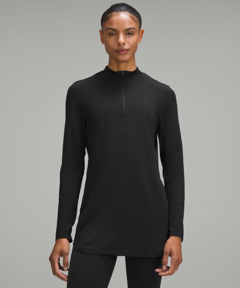 Lululemon Swiftly Relaxed Long-Length Half Zip Black / Black (not available) Online Outlet Sale