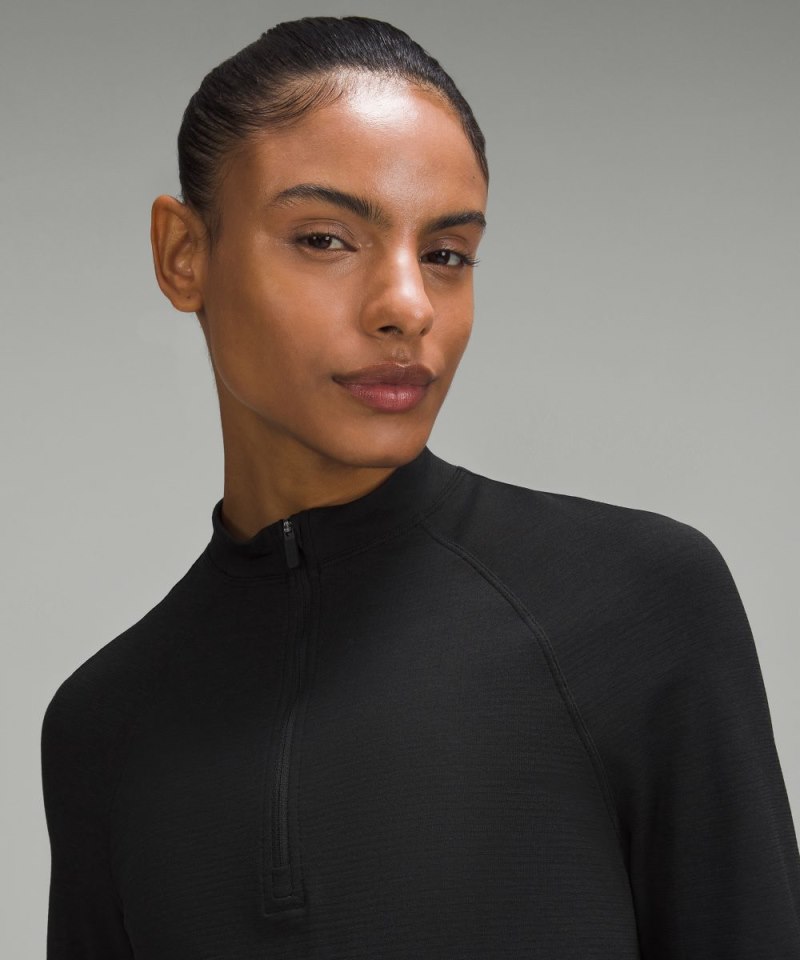Lululemon Swiftly Relaxed Long-Length Half Zip Black / Black (not available) Online Outlet Sale