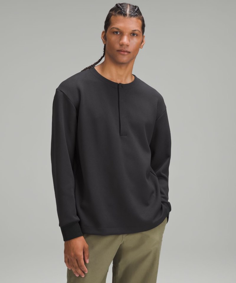 Lululemon Softstreme Oversized-Fit Long-Sleeve Henley Black Online Outlet Sale