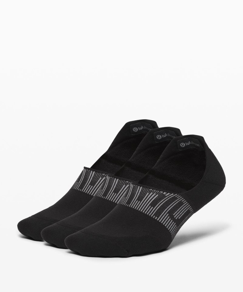 Lululemon Women's Power Stride No-Show Socks with Active Grip *3 Pack Black Online Outlet Sale