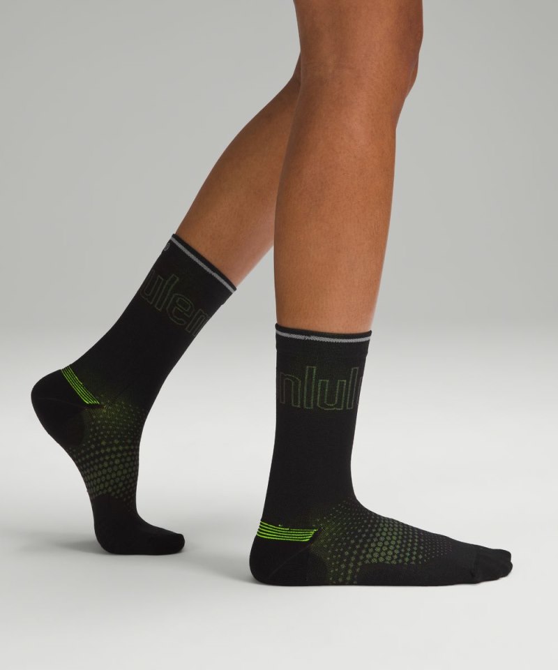 Lululemon Women's MacroPillow Crew Socks Black / Highlight Yellow Online Outlet Sale