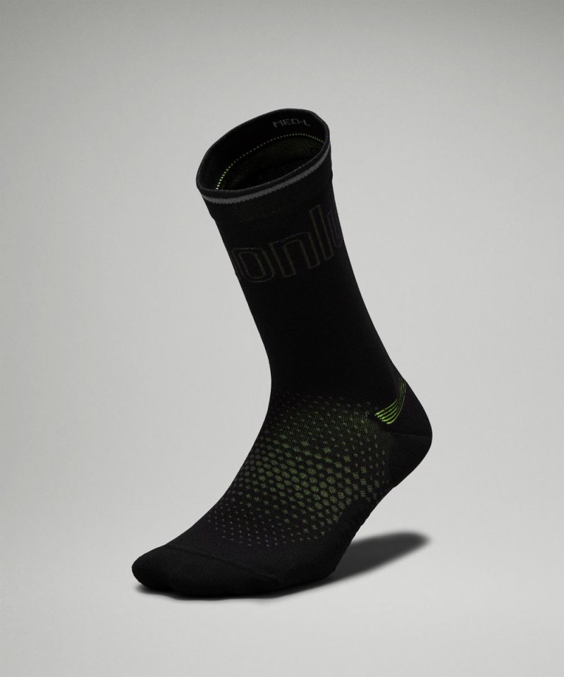 Lululemon Women's MacroPillow Crew Socks Black / Highlight Yellow Online Outlet Sale