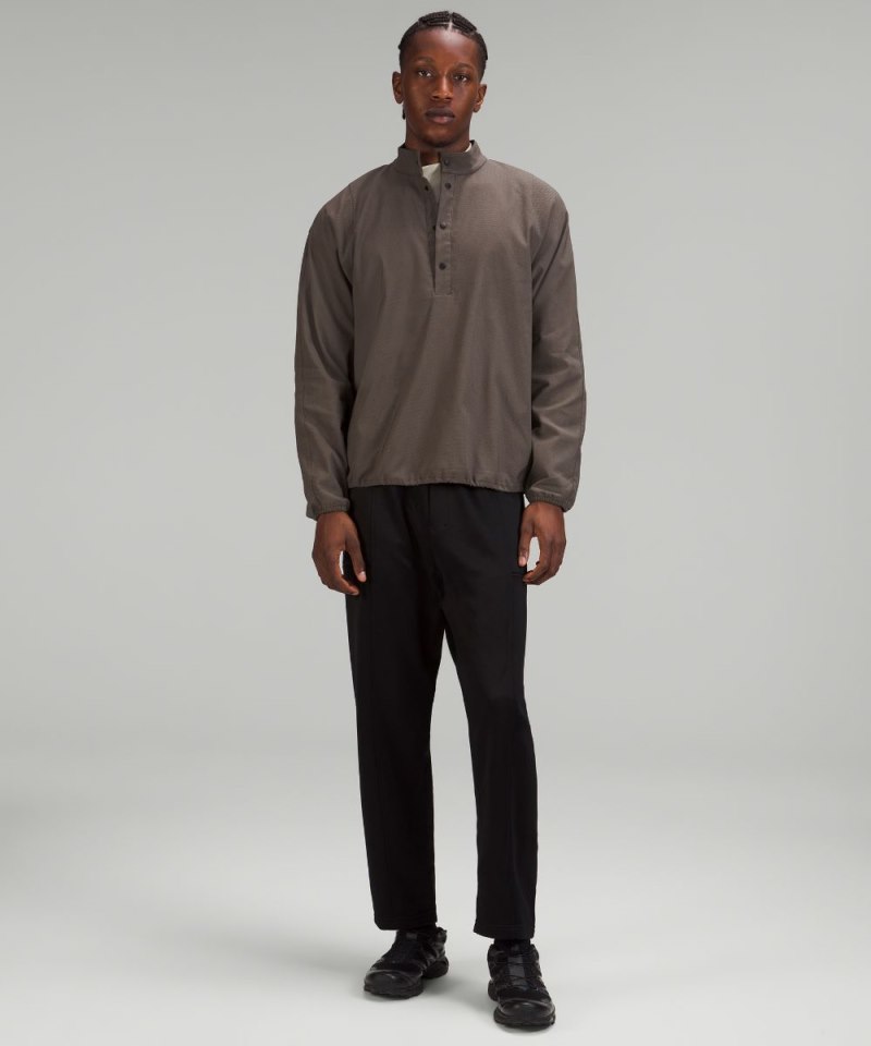 Lululemon lululemon lab Woven Long-Sleeve Henley Nano Check Rover Black Online Outlet Sale